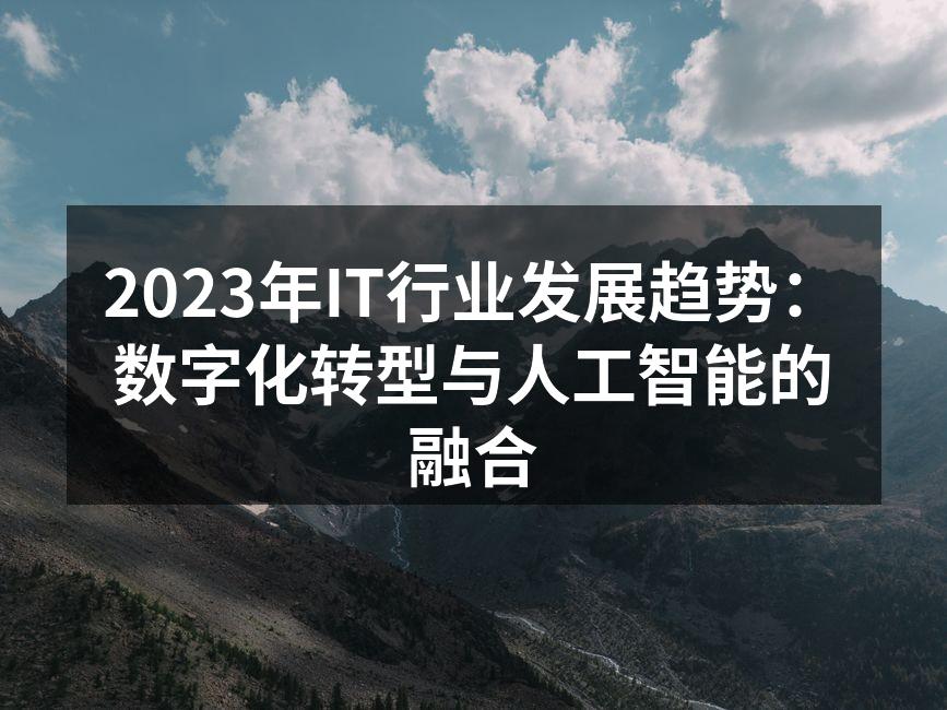 2023年IT行业发展趋势:数字化转型与